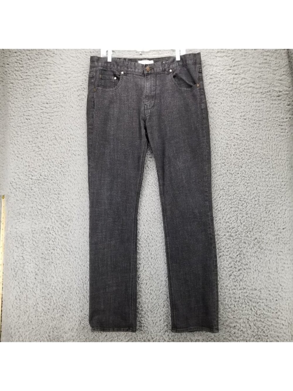 Five Four Jeans Mens 34x34 Black Stretch Straight Leg Mid Rise Zippered Fly